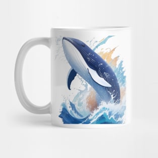 majestic whale in painting style. Mug